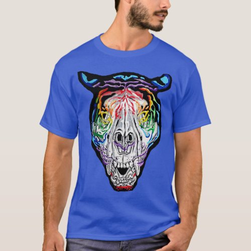 Rainbow Tiger Skull T_Shirt