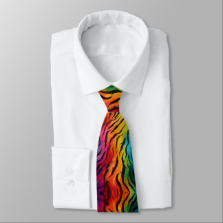 Rainbow Tiger Stripe Neck Tie