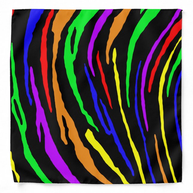 Rainbow Tiger Stripes Bandana (Front)