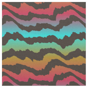 rainbow tiger stripes fabric