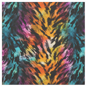 Rainbow Tiger Stripes Fabric