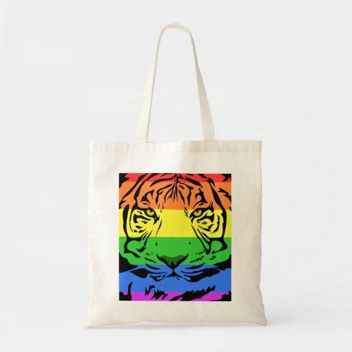 Rainbow Tiger Tote Bag
