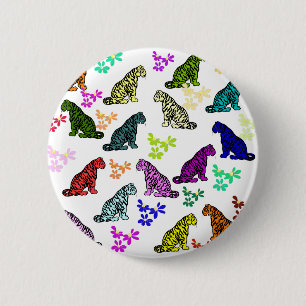 Rainbow Tigers Button