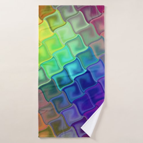 Rainbow Tile Pattern Bath Towel
