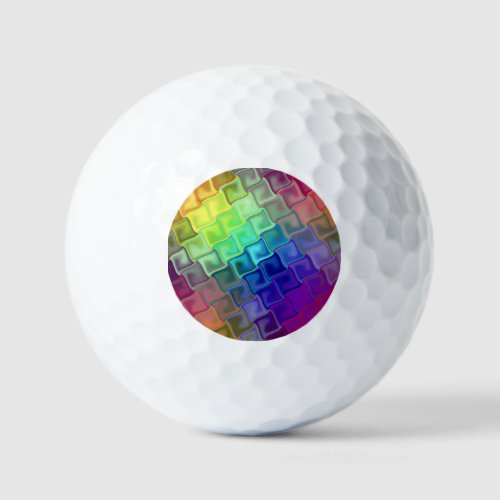 Rainbow Tile Pattern Golf Balls
