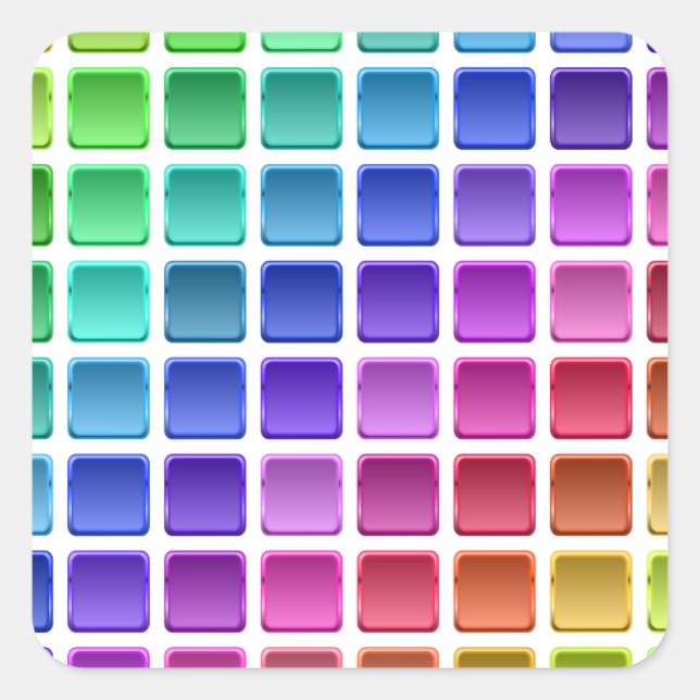 Rainbow Tiles Square Sticker (Front)