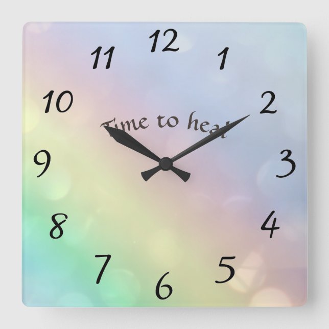 Rainbow 'Time to heal' clock (Front)