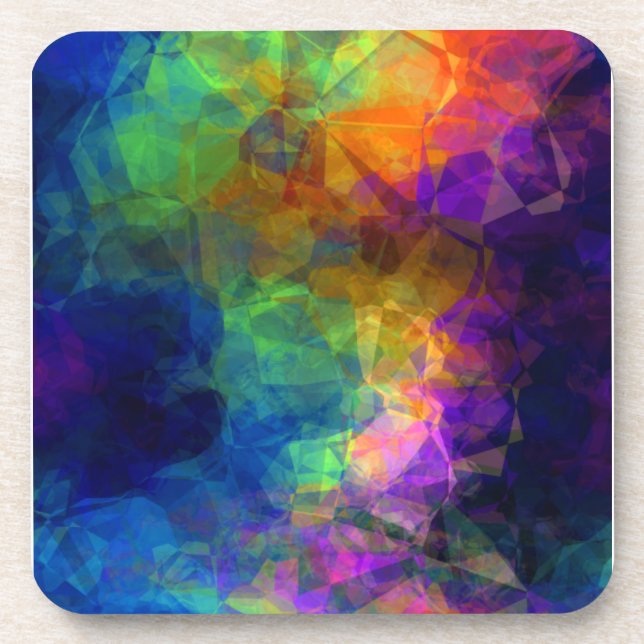Rainbow Tissue Paper Beverage Coaster (Front)