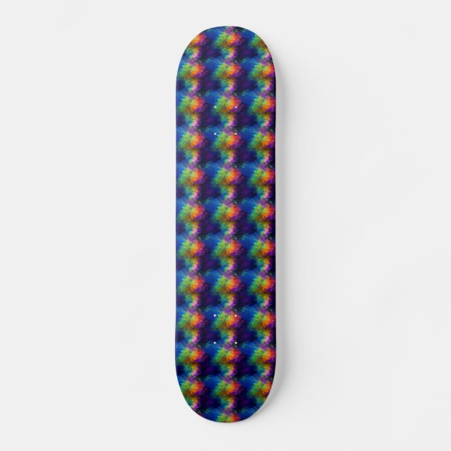 Rainbow Tissue Paper Skateboard Deck (Front)