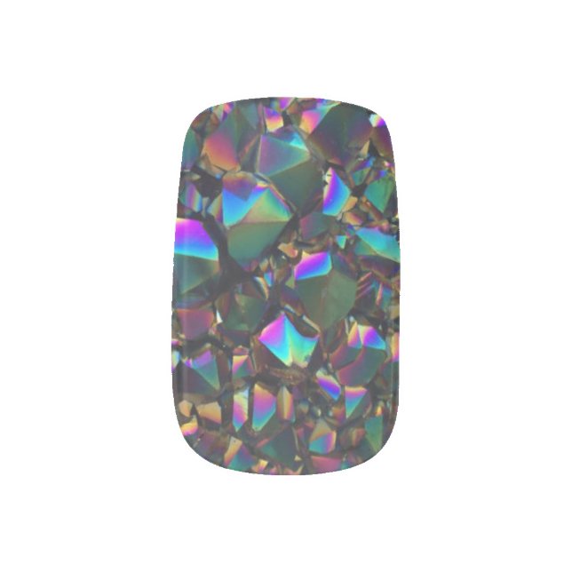 Rainbow Titanium Quartz | Minx Nail Art Decals (Left Thumb)