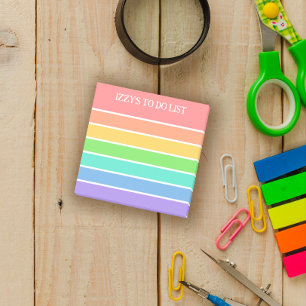 Rainbow To Do List - Custom Name Post-it Notes