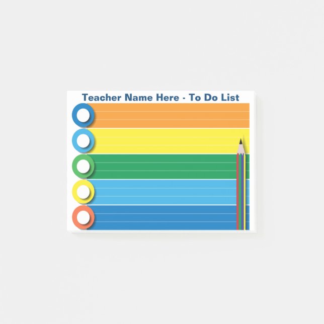 Rainbow To Do List - Personalized Post-it Notes (Front)