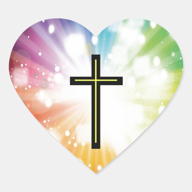 Rainbow to infinity. heart sticker (Front)