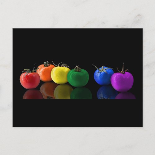 RAINBOW TOMATOES COLORFUL DIGITAL ART WALLPAPER BL POSTCARD