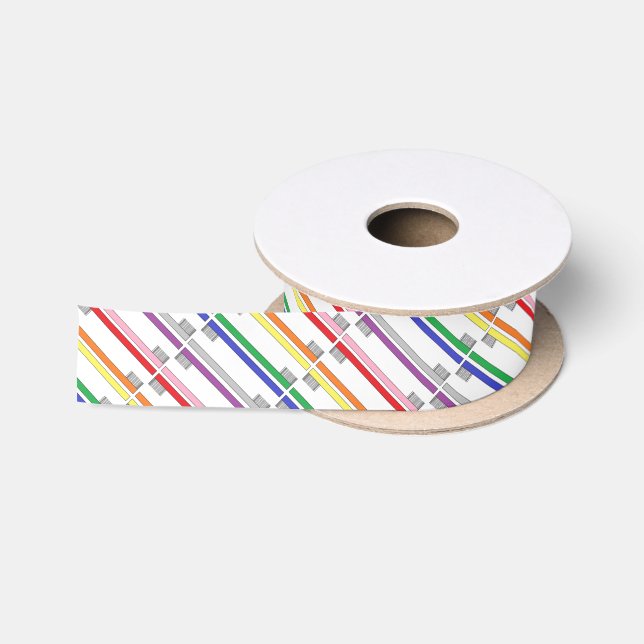 Rainbow Toothbrushes Ribbon (Spool)