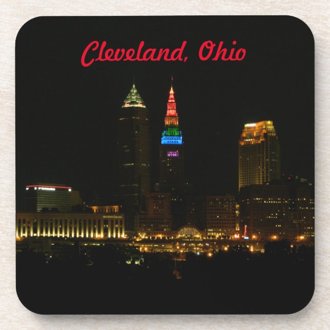 Rainbow Tower Cleveland Ohio Drink Coaster (Front)