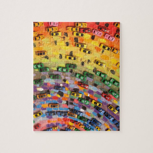 Rainbow Toy Cars Jigsaw Puzzle (Vertical)