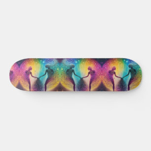Rainbow Trance Disco Cosmic Galaxy Soulmates Sk8r Skateboard