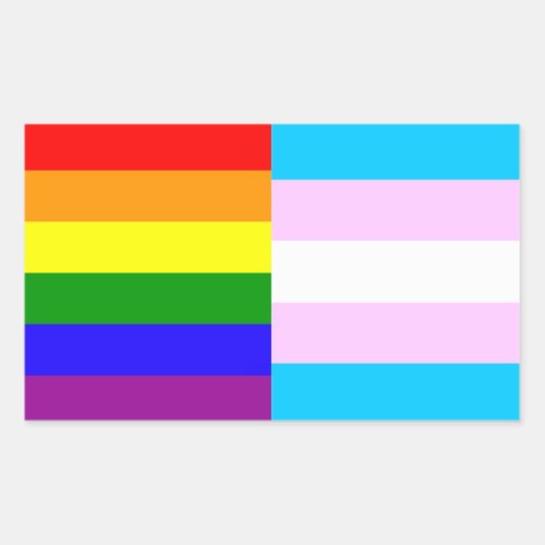 Rainbowtrans pride flags sticker