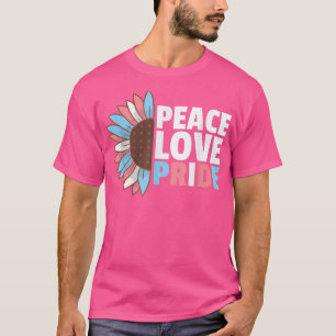 Rainbow Transgender Flag Pride Lgbtq Sunflower  T-Shirt