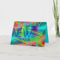 Rainbow Transparency Happy New Year 2020 Greeting Holiday Card