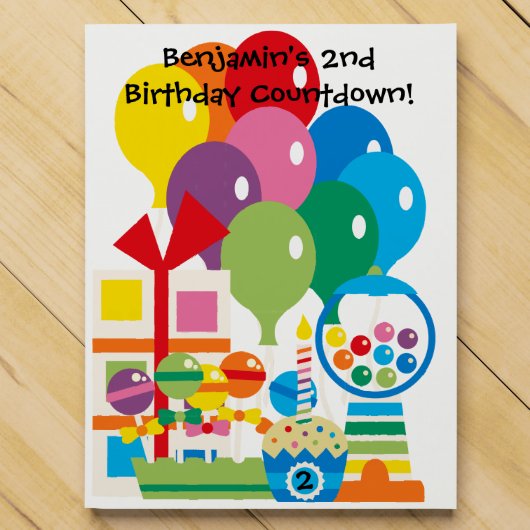 Rainbow Treats Custom Birthday Countdown Calendar (Front)