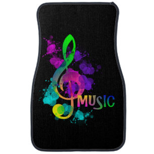 Rainbow Treble Clef Music Themed Car Floor Mat