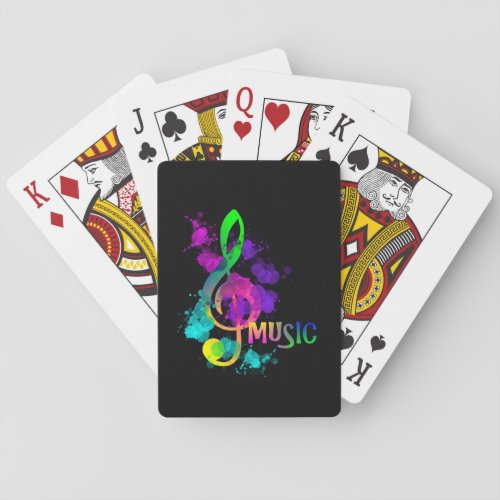 Rainbow Treble Clef Music Themed Playing Cards
