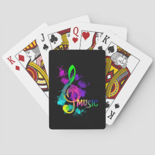 Rainbow Treble Clef Music Themed Poker Cards