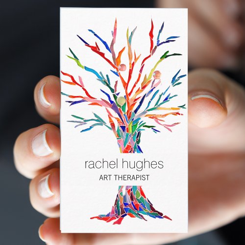 Rainbow Tree Art Therapist Business Card