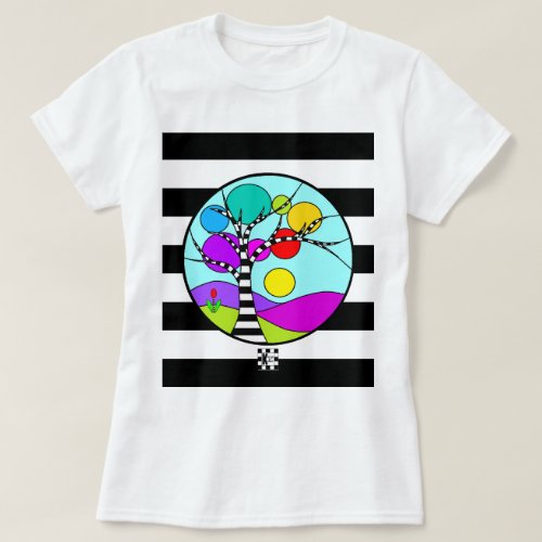 Rainbow Tree By Day and By Night t_shirt