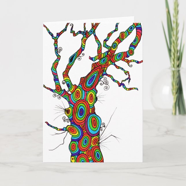 Rainbow Tree - colorful birthday card (Front)