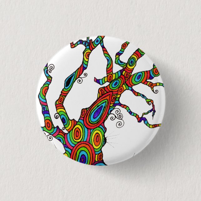Rainbow Tree - colorful button badge (Front)