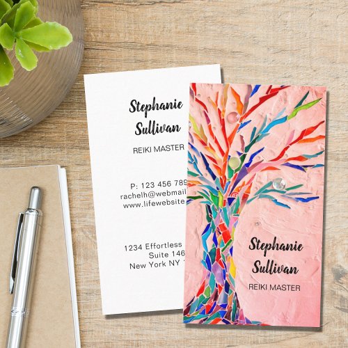 Rainbow Tree Coral Reiki Business Card