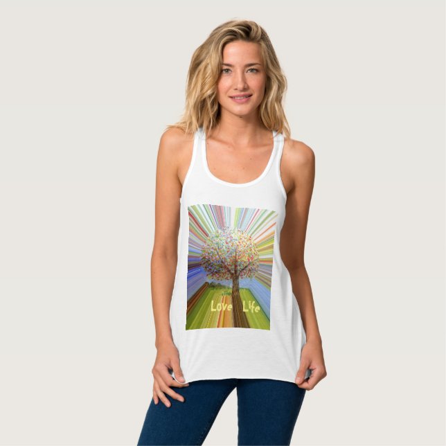 Rainbow Tree Inspirational Tank Top (Front Full)