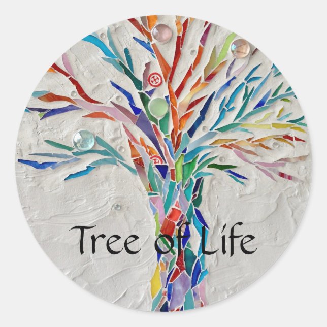 Rainbow Tree of Life Classic Round Sticker (Front)