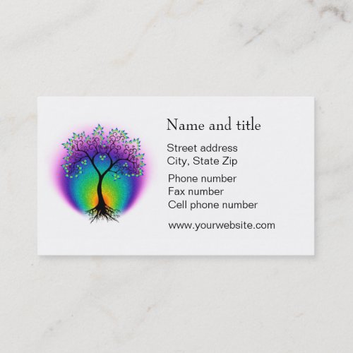 Rainbow Tree of Life Connect with Your Customer Business Cards