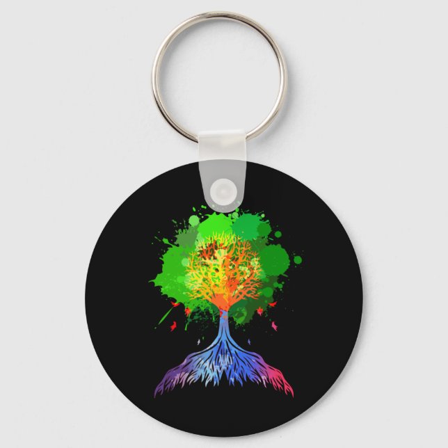 Rainbow Tree of Life Keychain (Front)