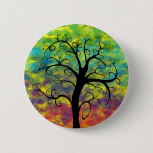 Rainbow Tree of Life Moon Button