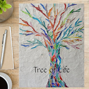 Rainbow Tree of Life Mosaic Jigsaw Puzzle