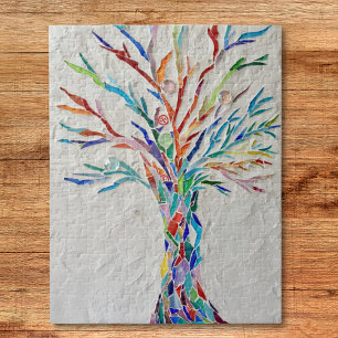 Rainbow Tree of Life Mosaic Jigsaw Puzzle