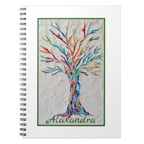 Rainbow Tree of Life Multicolored Mosaic Notebook