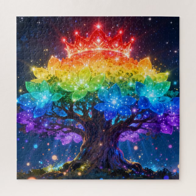 Rainbow Tree of Light Jigsaw Puzzle (Vertical)