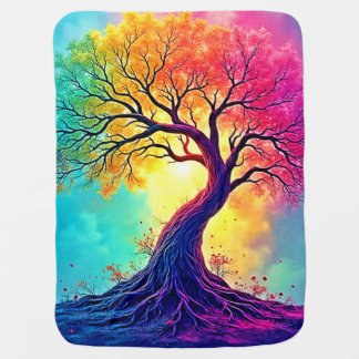 Rainbow Tree: Roots of Infinite Hope Art Baby Blanket