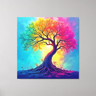 Rainbow Tree: Roots of Infinite Hope Art Canvas Print