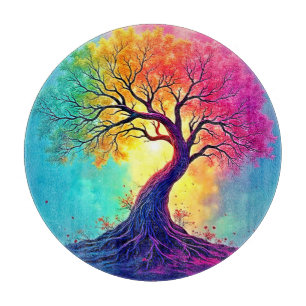  Rainbow Tree: Roots of Infinite Hope Art Cutting Board
