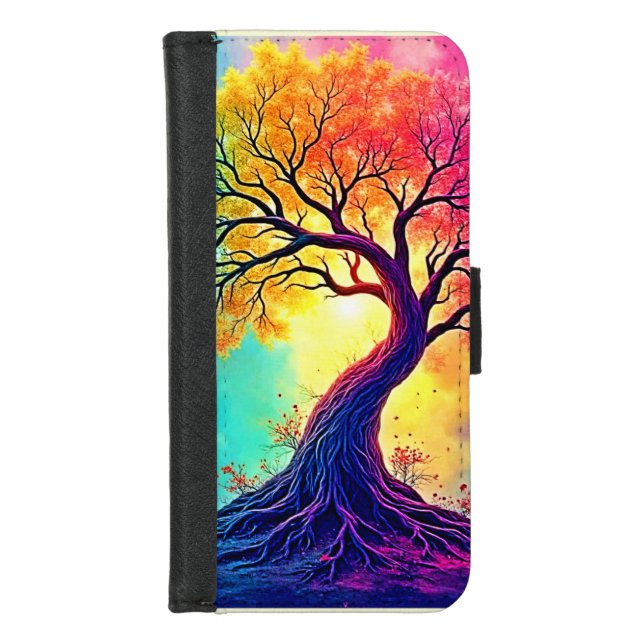  Rainbow Tree: Roots of Infinite Hope Art iPhone Wallet Case (Front)