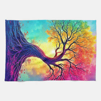Rainbow Tree: Roots of Infinite Hope Art Kitchen Towel