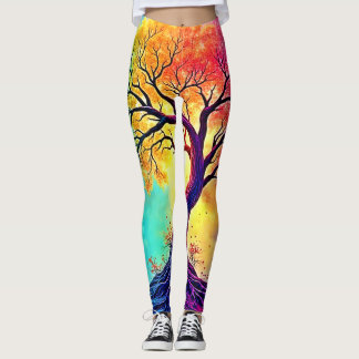 Rainbow Tree: Roots of Infinite Hope Art Leggings