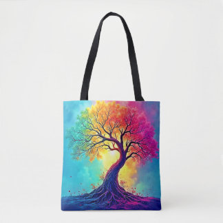 Rainbow Tree: Roots of Infinite Hope Art Tote Bag